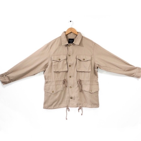 SALE! Khaki Military Anorak Utility Jacket Coat Medium - Picture 9 of 14